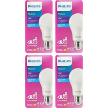 Philips 13W (100W) 6500K (Beyaz Işık) E27 Duylu LED Ampul (4 Adet)