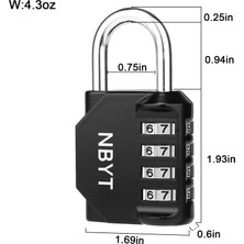 Wujinsong2 Safety1 Paket 4 Haneli Şifre Kombinasyonlu Asma Kilit, 1/4 Inç Çap, Okul Spor Salonu Dolabı, Spor Dolabı, Çit, Alet Kutusu, Kapı, Kasa, Hasp Depolama Için (Yurt Dışından)