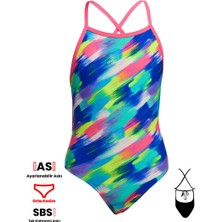 Funkita Tmt Streaky Strokes Kız Çocuk Antrenman Mayo, Sırt Bağlamalı