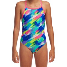 Funkita Tmt Streaky Strokes Kız Çocuk Antrenman Mayo, Sırt Bağlamalı