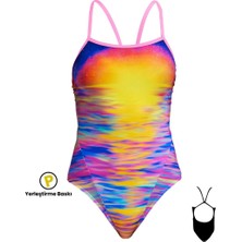 Funkita Ss Darkinjung Sunset Kadın Yüzme Mayosu – Klor Dayanıklı ve Ince Askılı