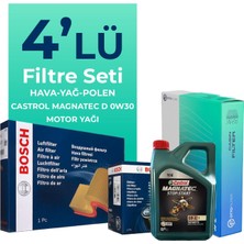 Bosch Ford Connect 1.5 Dizel Filtre Bakım Seti Castrol Motor Yağlı (2013-2019) 4 Lü