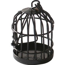 Bacca 1/12 Ölçekli Dollhouse Minyatür Siyah Metal Birdcage Model Mobilya Malzemeleri (Yurt Dışından)