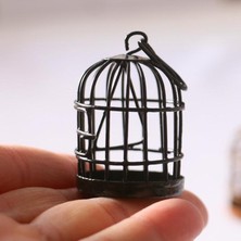 Bacca 1/12 Ölçekli Dollhouse Minyatür Siyah Metal Birdcage Model Mobilya Malzemeleri (Yurt Dışından)