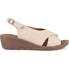 Muya Vienza Anatomik Taban Kadın Sandalet - Krem - 39