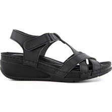 Muya Simbole Anatomik Taban Kadın Sandalet - Siyah - 37