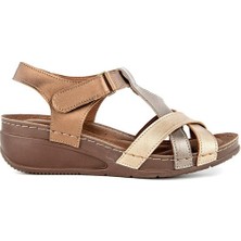 Muya Simbole Anatomik Taban Kadın Sandalet - Bronz - 37