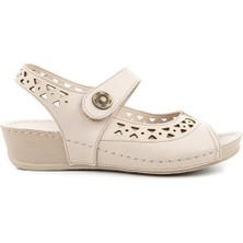 Muya Terra Anatomik Taban Kadın Sandalet - Krem - 38