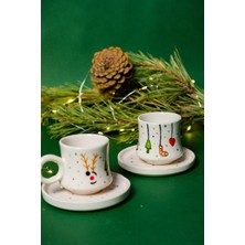 Gezdikçe Bilelim Yılbaşı Seramik Fincan ve Tabaklı Kupa Seti, Seramik Kupa, Mug, Nescafe Kupası, Handmade