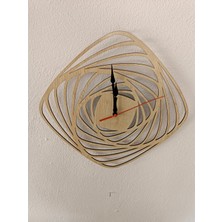 GHY Ahşap Dekoratif Duvar Saati Spiral Desenli