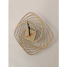 GHY Ahşap Dekoratif Duvar Saati Spiral Desenli