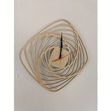 GHY Ahşap Dekoratif Duvar Saati Spiral Desenli
