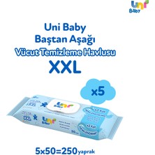 Uni Baby Vücut Temizleme Havlusu xxl 5'li 250 Yaprak