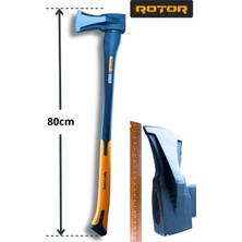 Rotor  Fiber Plastik Saplı Odun Yarma Baltası 2kg (80 Cm toplam UZUNLUK)