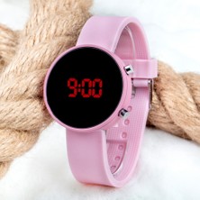 Spectrum Toz Pembe Renk LED Watch Dijital Bayan Yetişkin Kız Çocuk Kol Silikon Saati ST-303479