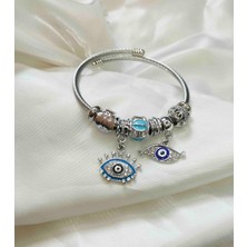 Stainless Steel Nazar Boncuklu Pandora