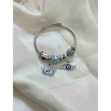 Stainless Steel Nazar Boncuklu Pandora