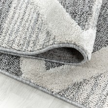 My Deco Carpet Modern Iskandinav Yumuşak Bukle Kabartmalı 3D Baklava Desen Halı Gri Oturma Odası Salon Mutfak Halı