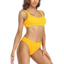 Kadın Kolsuz Fitilli Halter Alt Üst Bikini 51427