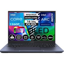 Asus Expertbook B5 B5602CBN-I7126016512DS Intel Core I7-1260P 16GB 512GB SSD 4gb Arc A350M 16" 4K Wquxga OLED Freedos Taşınabilir Dizüstü Bilgisayar