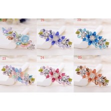 Renjie Shop C No.21 Boyutu Kızlar Için Çiçek Tokalar Saç Tokası Saç Iğnesi Taşlı Kristal Metal (Yurt Dışından)