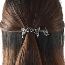 Renjie Shop C Antik Gümüş Tarzı A Norse Viking Saç Tokası Kelt Jelling Stili Çift Ejderha Saç Tokası Saç Aksesuarı (Yurt Dışından)