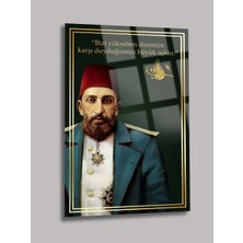 Taulart Sultan Abdulhamid Iı. Abdülhamid Osmanlı Padişah Lüks Kırılmaz Cam Tablo Ev Ofis Iş Yeri