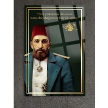 Taulart Sultan Abdulhamid Iı. Abdülhamid Osmanlı Padişah Lüks Kırılmaz Cam Tablo Ev Ofis Iş Yeri