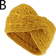 Renjie Shop C B Yeni Kış Isıtıcı Kulak Örgü Başbandı Turban Bayan Kadınlar Için Crochet Yay Geniş Esnek Düz Saç Bandı Headwrap Saç Aksesuarları (Yurt Dışından)