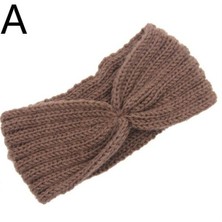 Renjie Shop C B Yeni Kış Isıtıcı Kulak Örgü Başbandı Turban Bayan Kadınlar Için Crochet Yay Geniş Esnek Düz Saç Bandı Headwrap Saç Aksesuarları (Yurt Dışından)