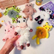 Renjie Shop C Kurbağa Yeni Sevimli Kadın Elastik Saç Lastik Bağ Aksesuarı Karikatür Peluş Kurbağa Tavşan Kedi Dolmuş Hayvan Lastik Telli Kız Saç Bandı (Yurt Dışından)
