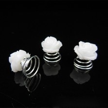 Renjie Shop C No.9 Boyutu Doğal Reçine Çiçekli Düğün Saç Tokaları - Gelin Saçı Tokaları (Yurt Dışından)