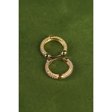 ÇGK KUYUMCULUK Taşlı Halka  Altın Küpe CGKKP0103