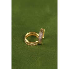 ÇGK KUYUMCULUK  Taşlı Halka Altın Küpe CGKKP0106