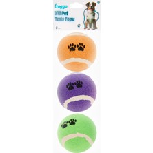 Froggo 3'lü Pet Tenis Topu - Renkli - 5 cm