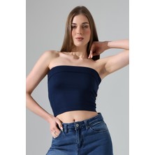 Madonna Yaka Soft Touch Straplez Bluz 21922 Lacivert