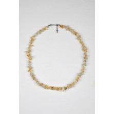 Lila Rosa Etnik Otantik Doğal Taşlı Kolye