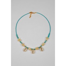 Lila Rosa Deniz Kabuklu Etnik Otantik Kolye