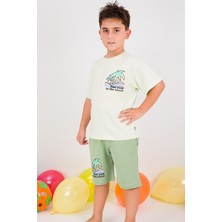 HÇM Erkek Çocuk Şortlu Takım Sırt Neon Baskı Detaylı B25