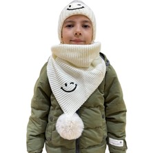 Benittokids Çocuk Gülen Yüz Detaylı Bere Atkı Takımı 7016