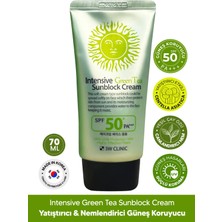 3W CLiNiC Yatıştırıcı ve Nemlendirici Yeşil Çay Içeren Büyük Boy Güneş Koruyucu 3W Clinic Spf 50+ Pa +++ 70ml