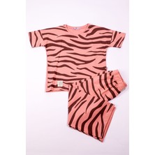 HÇM Kız Çocuk Kaprili Takım Zebra Baskılı A83