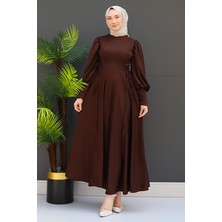 Giza Store Ip Kuşaklı Elbise Acı Kahve