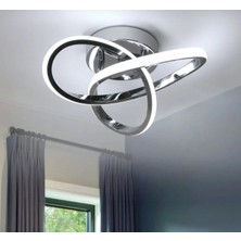 Buiva Modern Plafonyer Tavan Boomerang LED Avize Krom Ledli Avize