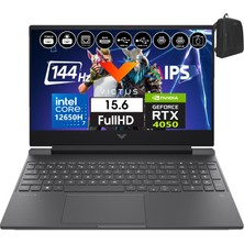 Hp Victus W15-FA1073NT Intel Core I7-12650H 24GB 512GB SSD 6GB/RTX4050 WINDOWS11HOME 15.6" 144Hz Fhd IPS Taşınabilir Bilgisayar BB10MZEA21+WEBLEGELSINÇANTA