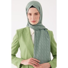 Dalga Desen İpeksi Jakar Şal - Küf Yeşli