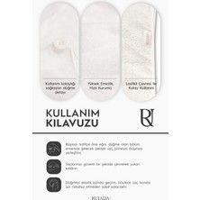 Ruiada %100 Pamuk Saç Kurutma Bonesi/havlusu Lastikli ve Düğmeli Ekru