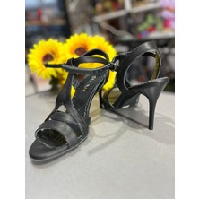 Suna Siyah Mirada 8,5 cm 13 Pont Topuk Boyu Tango, Dans ve Abiye Ayakkabı