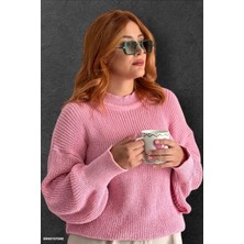 Kadın Triko Kazak Pembe Renk