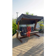 Aida Swings Viva  2200 Antrasit Üç Kişilik Ahşap Dış Mekan, Bahçe, Balkon ve Teras Salıncağı